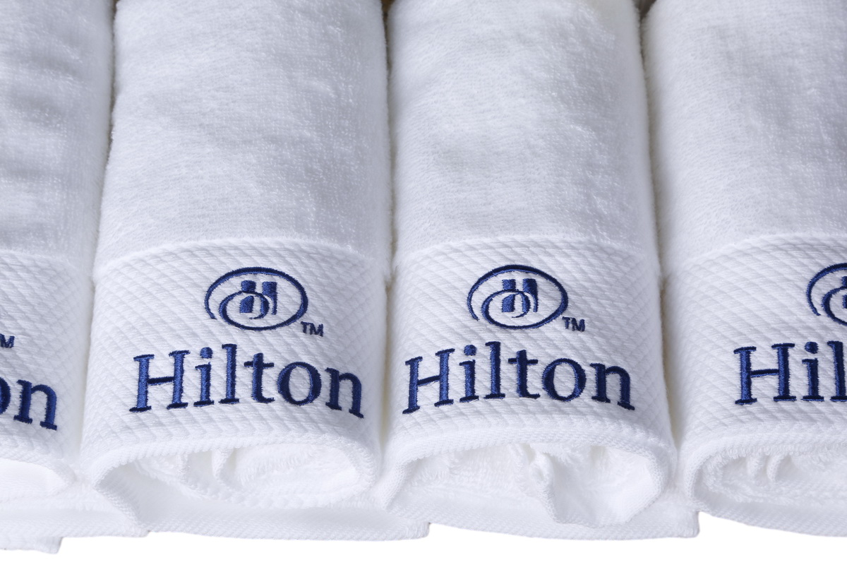 Buy Wholesale China Luxury Hilton Hotel Bathroom 6 Piece 100% Cotton Terry  Dobby Bath Towel Sets & Towel Sets at USD 0.413