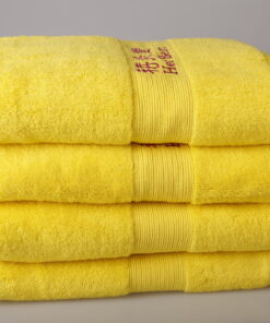 dobby border bath towels