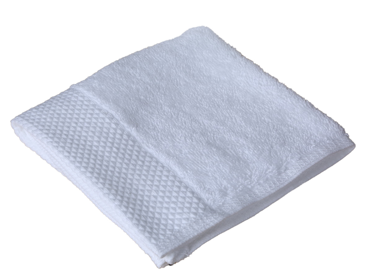 Lovely white dobby face Towels washcloth
