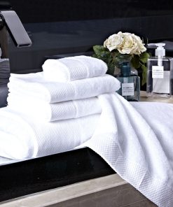 commercial 16s 1ply hotel towels with dobby border