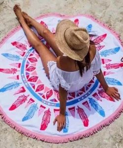 100% cotton round beach towels