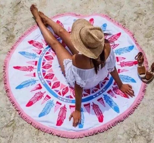 100% cotton round beach towels