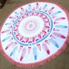 wholesale 100% cotton round beach towels
