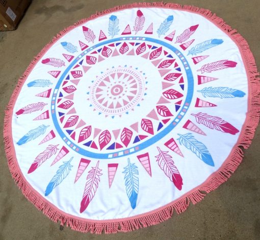 wholesale 100% cotton round beach towels