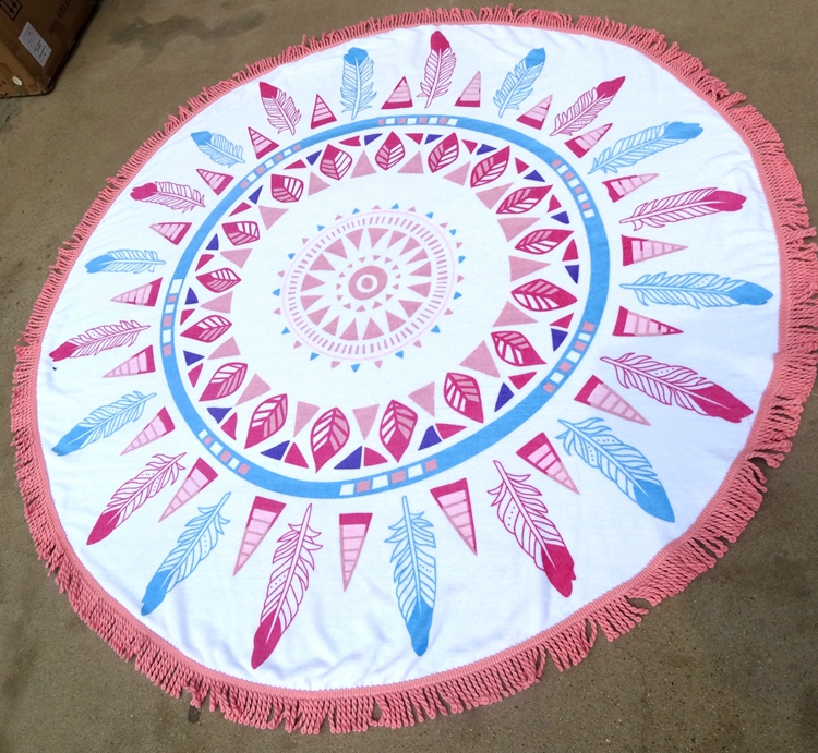 wholesale 100% cotton round beach towels