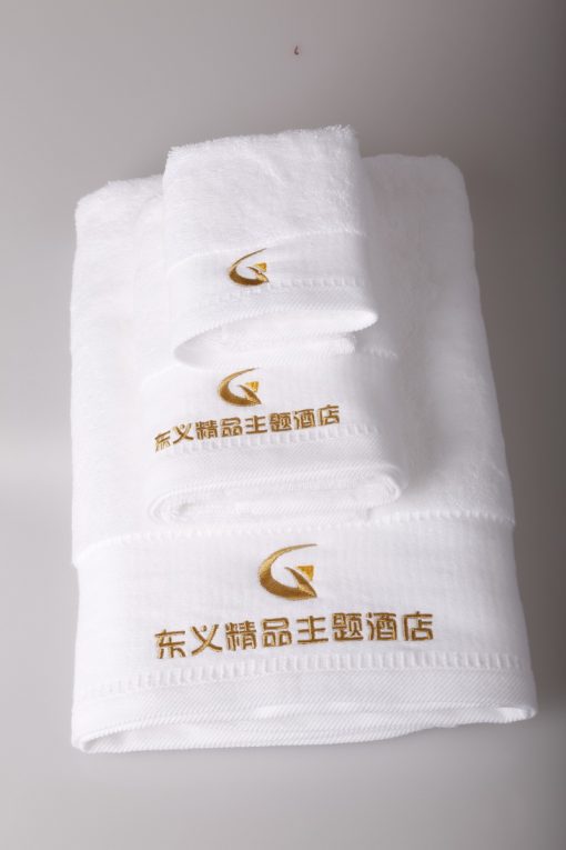 commercial 16s 1ply hotel towels with dobby border